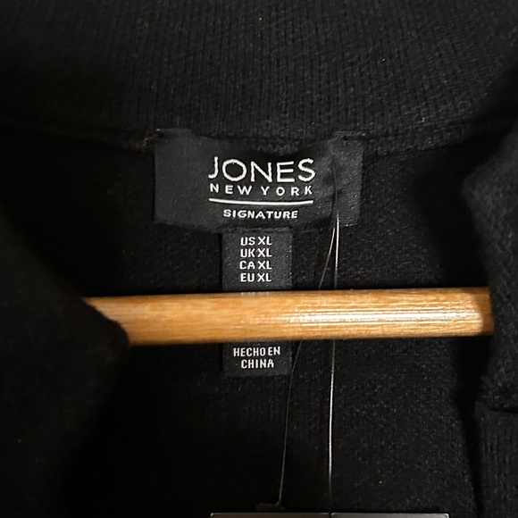 Jones New York Black Decorative Button Open Front Cardigan Size Women's XL - Picture 3 of 7